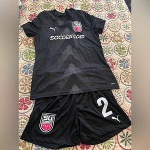 Puma Black Soccer Uniform with Logo, Women’s M